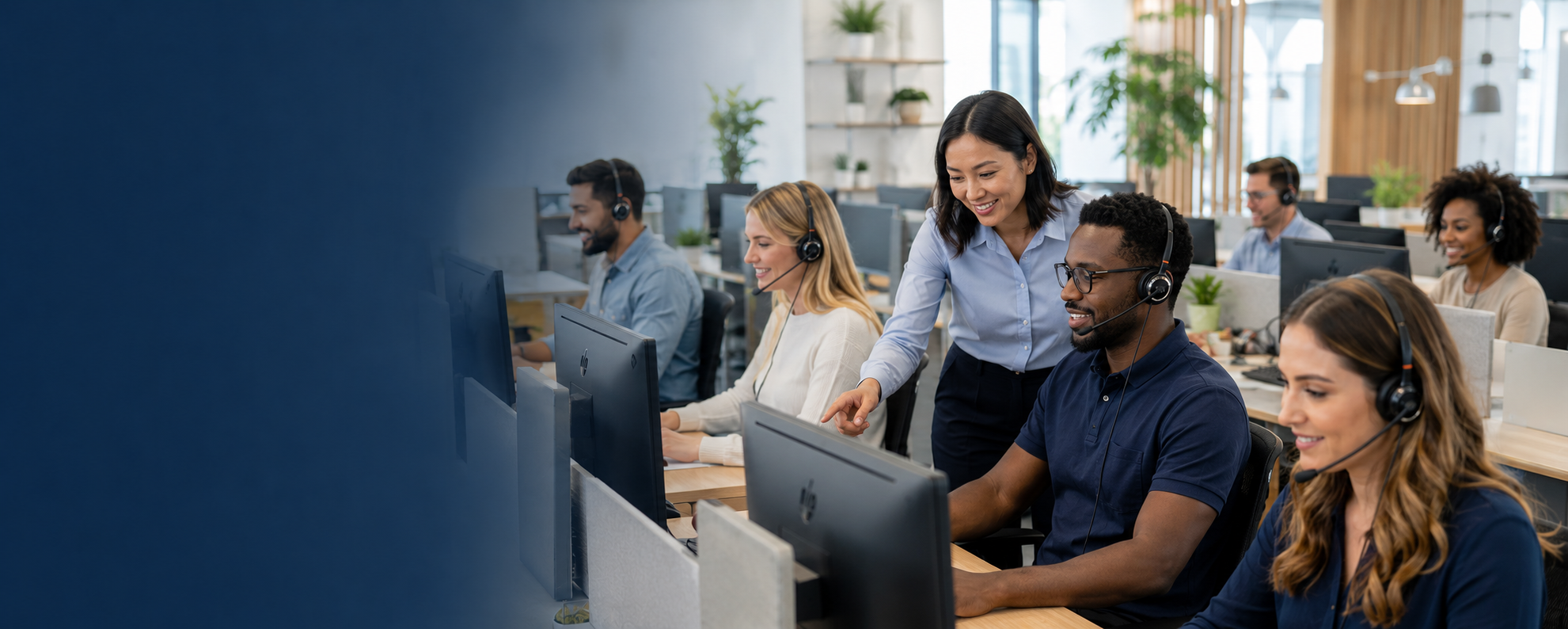 Tribe contact center team working with active floor supervision
